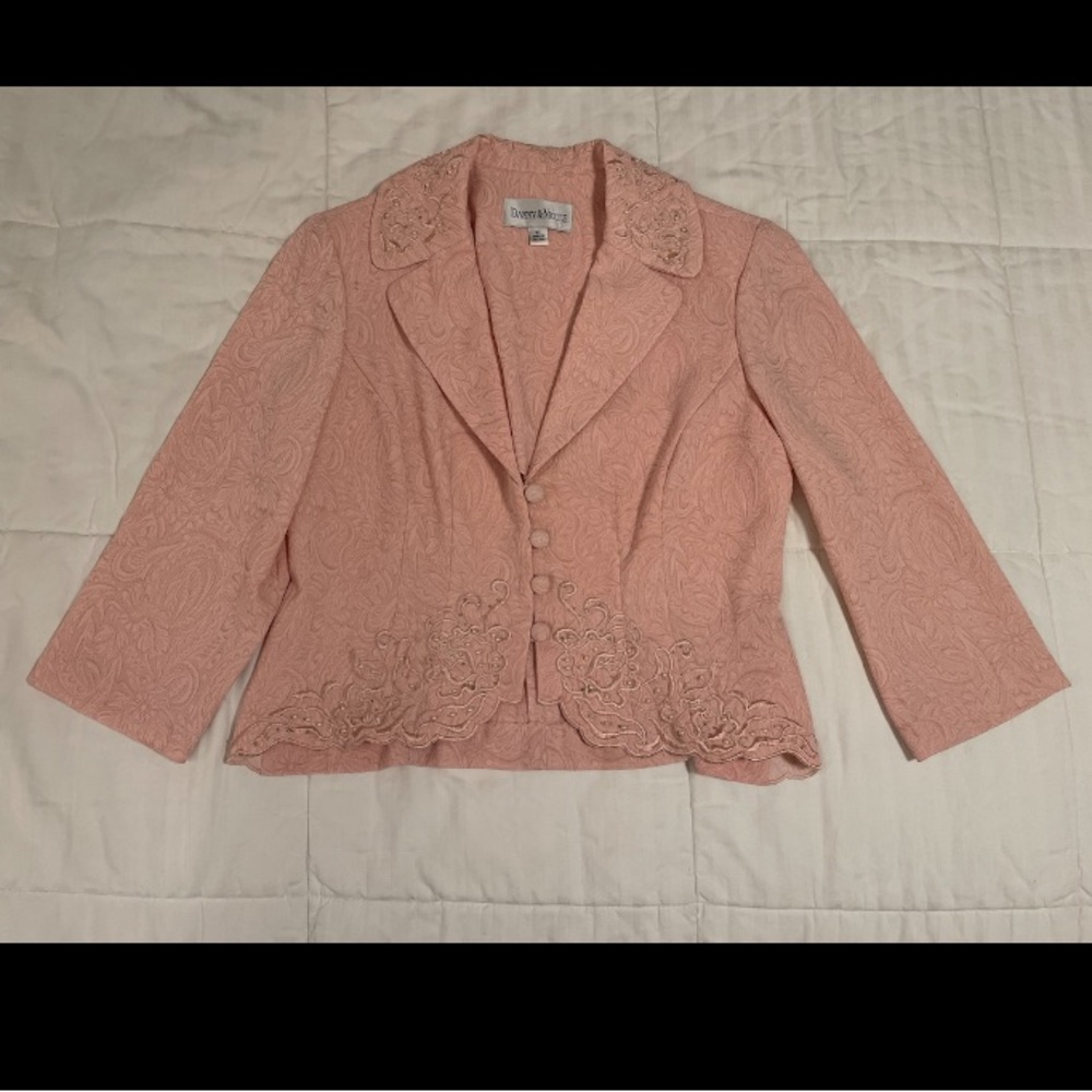 VTG Danny & Nicole Women Blazer Embellished Floral Occasion Jacket Pink Size 8P